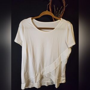 Ruffle White Tshirt